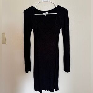 Grey Bandit Black Ribbed Wait For You Dress